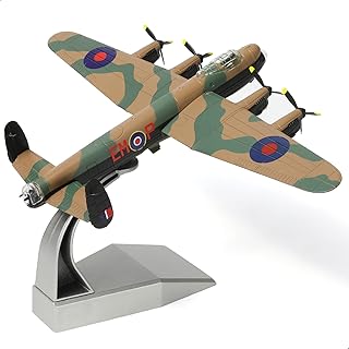 NUOTIE 1/144 Avro Lancaster Heavy Bomber Aircraft Model. Metal Diecast Plane with Display Stand. RAF, WWII British Bomber. Adults Collection Gift
