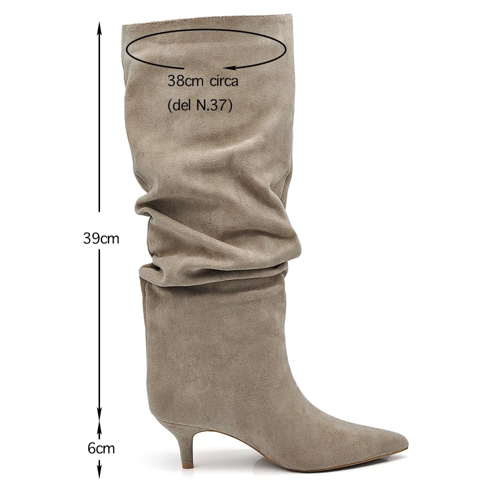 IF FASHION Stivali Alti A Punta Con Tacco Alto Da Donna MP413-5