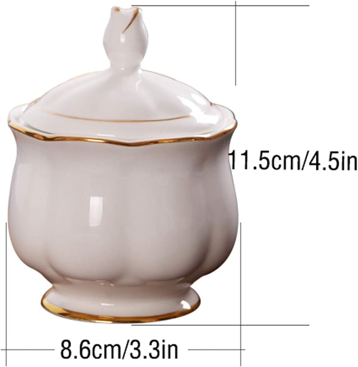 Sugar Bowl Sugar Bowl with Lid Phnom Penh Simple Ceramic Sugar Bowl Retro Coffee Sugar Bowl White Granulated Sugar Bowl Coffee Supporting Utensils Candy jar (Color : C)