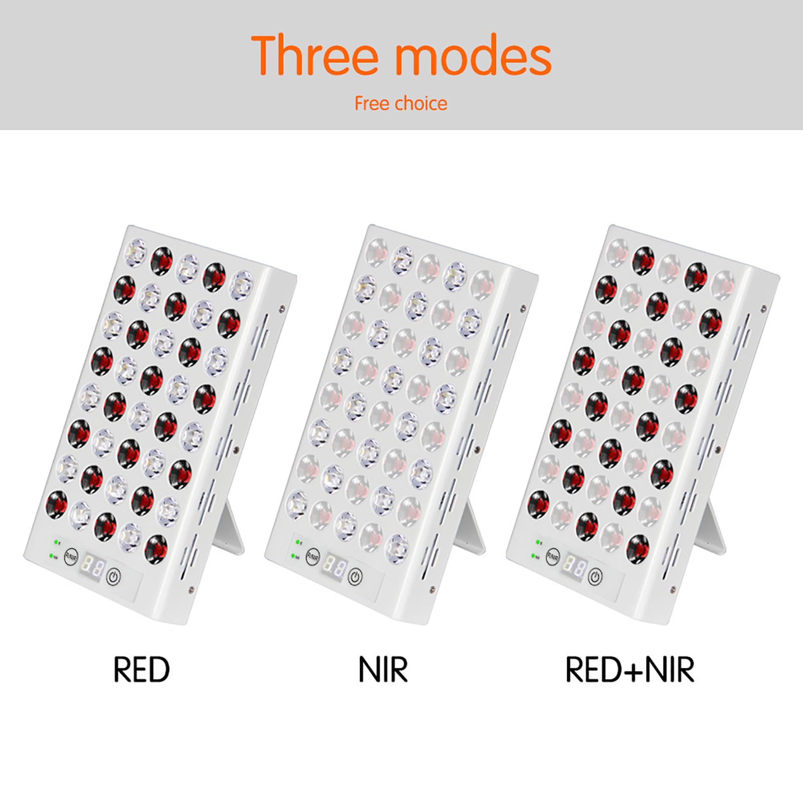 GOURIXIN Panel de Terapia de luz roja con 40 Perlas de lámpara, Chips duales de 850 NM y 660 NM, Temporizador Integrado, Terapia de luz infrarroja portátil de Grado clínico