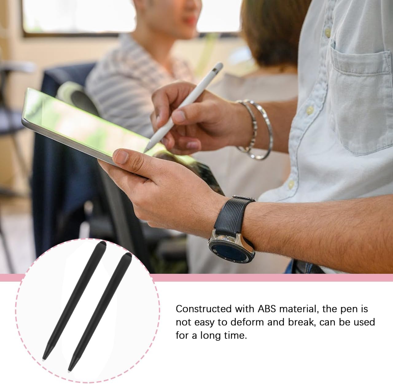 Angoily Dual-Tip Stylus Pen for Teaching All-in-One Machine and Interactive Whiteboards Precise Screen Touch Pens for Business Classroom and Presentations 6.29 Inch Portable Set of 2