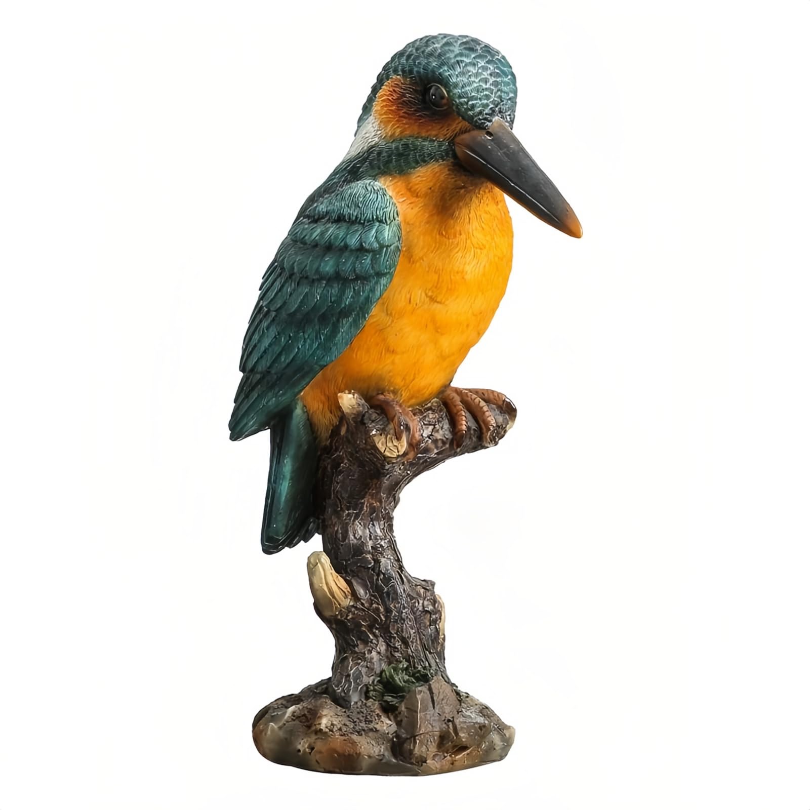 Figura Martín Pescador de Resina Pintada a Mano Decoración 28 cm