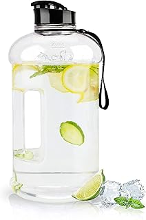 Half Gallon Water Bottle 2.2L Bottles with Handle Flip Cap 100% Leak Proof BPA Free Reusable Durable Big Gym Jug for Campi...