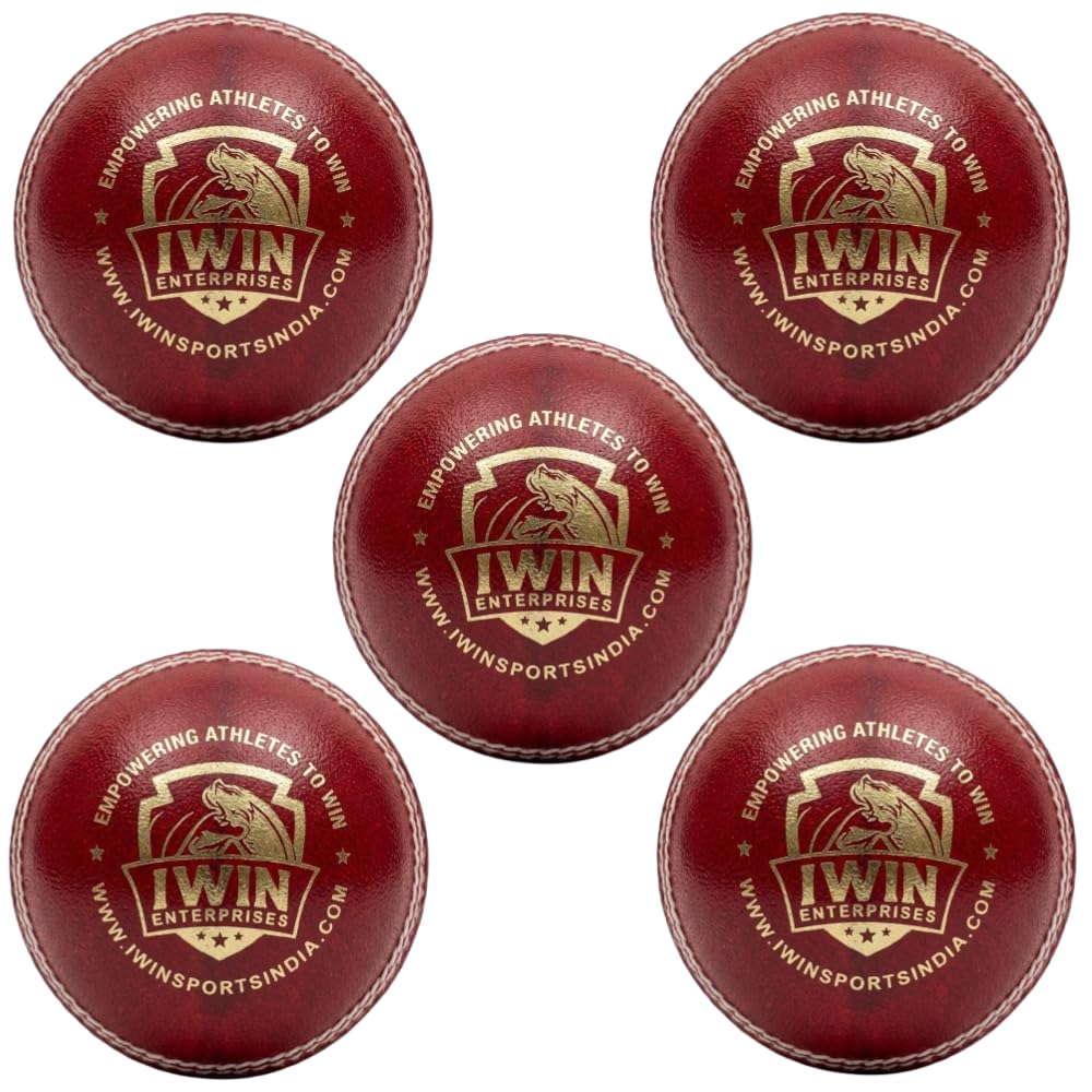 Cricket Leather Ball Hand-Stitched | Genuine Leather | Premium Finish | High Abrasion Resistance | ICC Standard Weight 156g Match & Training Red | Pack of 5-image-8