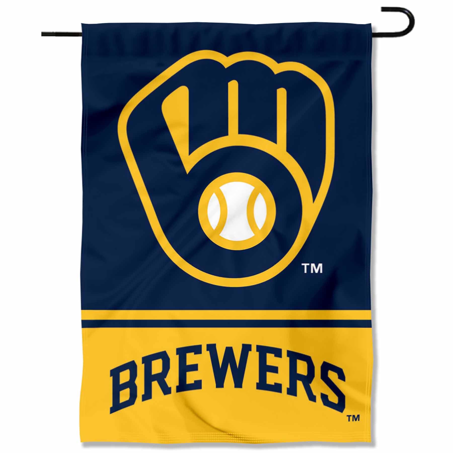 WinCraft Milwaukee Brewers Double Sided Garden Flag - patio lawn and garden | Mubboo