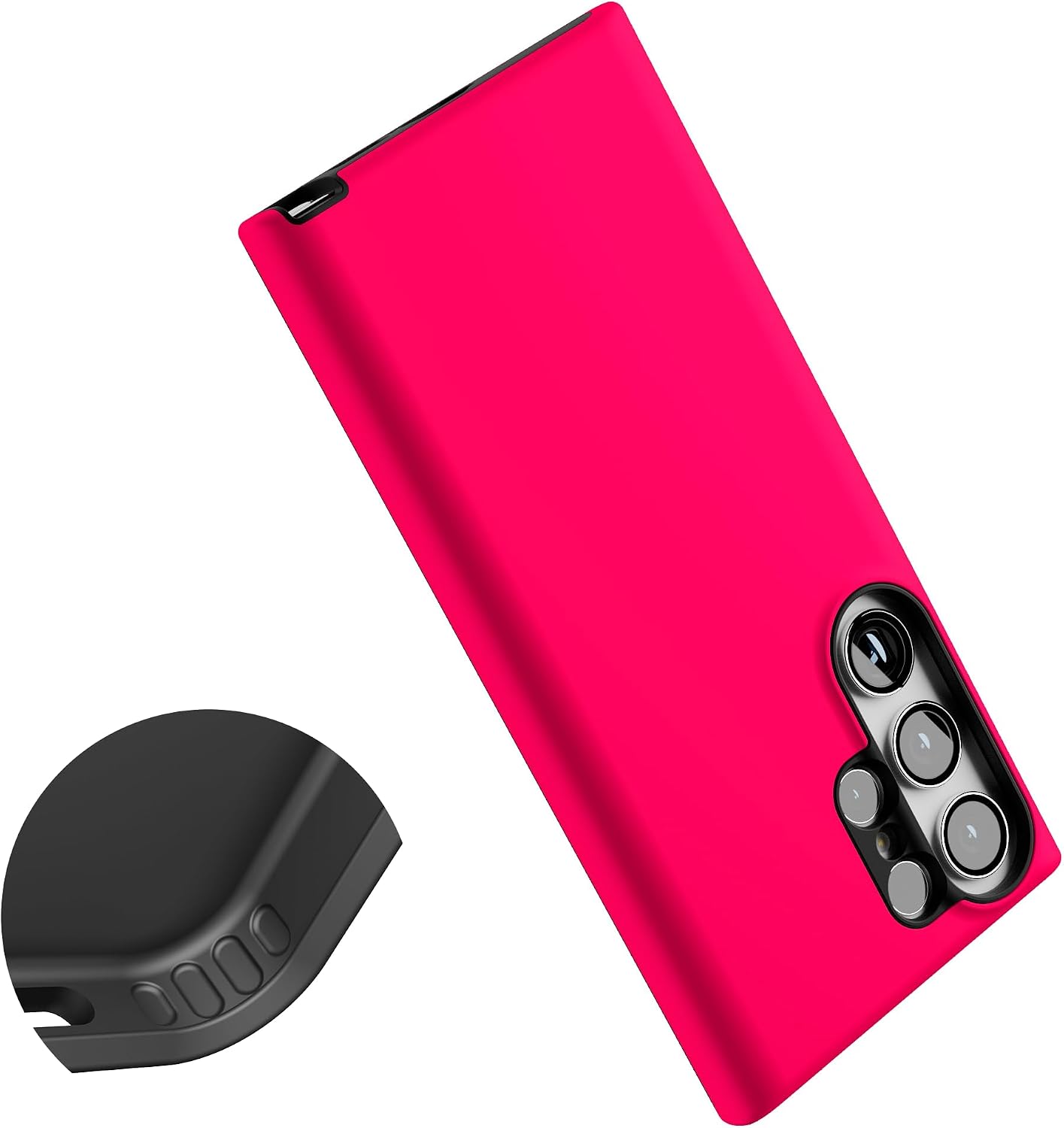Casely Galaxy S23 Ultra Case | Think Pink | Solid Neon Pink | Essential Slim Dual-Layer Protective Design