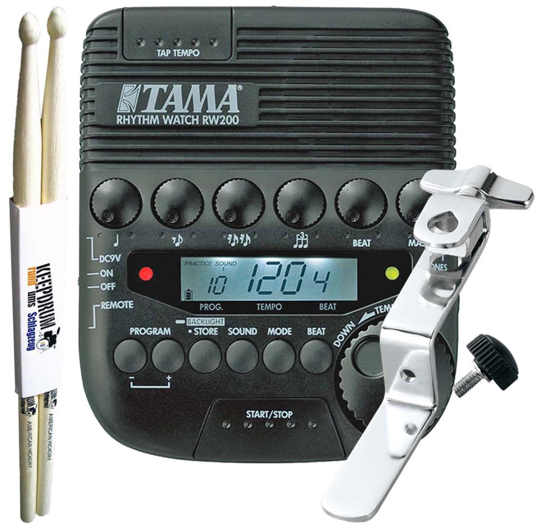 Tama Rhythm Watch RW200 + RWH10 Holder + keepdrum Drumsticks