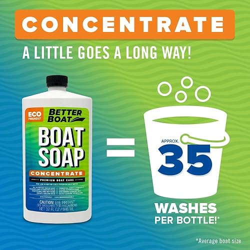 Miniatura 5 de Jabón para barcos de grado premium, limpiador concentrado marino, jabón de lavado de barcos y cera para uso de agua dulce y salada, fibra de vidrio