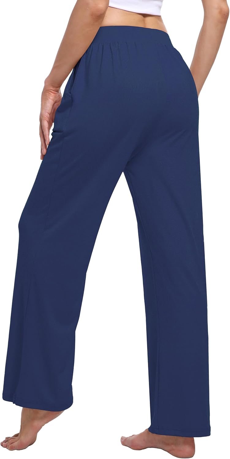 3 Pack Women's Lounge Pants Cozy Wide Leg Lounge Pants with Pockets Loose Flowy Yoga Sweatpants Workout Comfy Jogger - Image 5