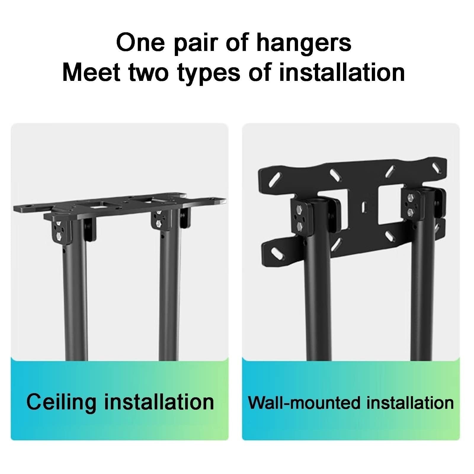Soporte de Techo para TV, Doble Poste, telescópico, con inclinación Ajustable, para Pantallas Planas LED de 40 a 85 Pulgadas, Compatible con VESA hasta 600 x 400 mm