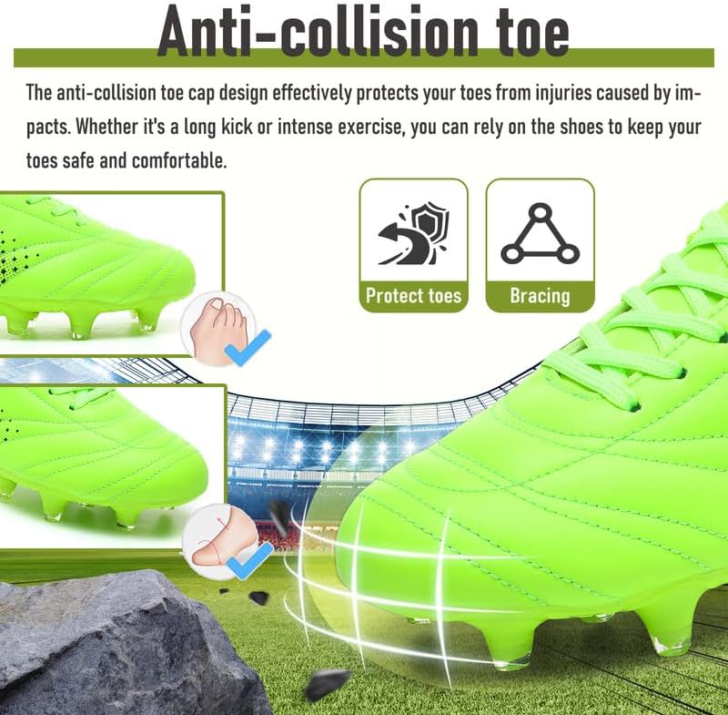 LIZRHA Soccer Shoes for Boys Girls Soccer Cleats Boys Girls Kids Athletic Outdoor Football Shoes Youth Football Cleats Outdoor & Indoor Soccer Shoes Lightweight, Running & Training for Students - Image 6