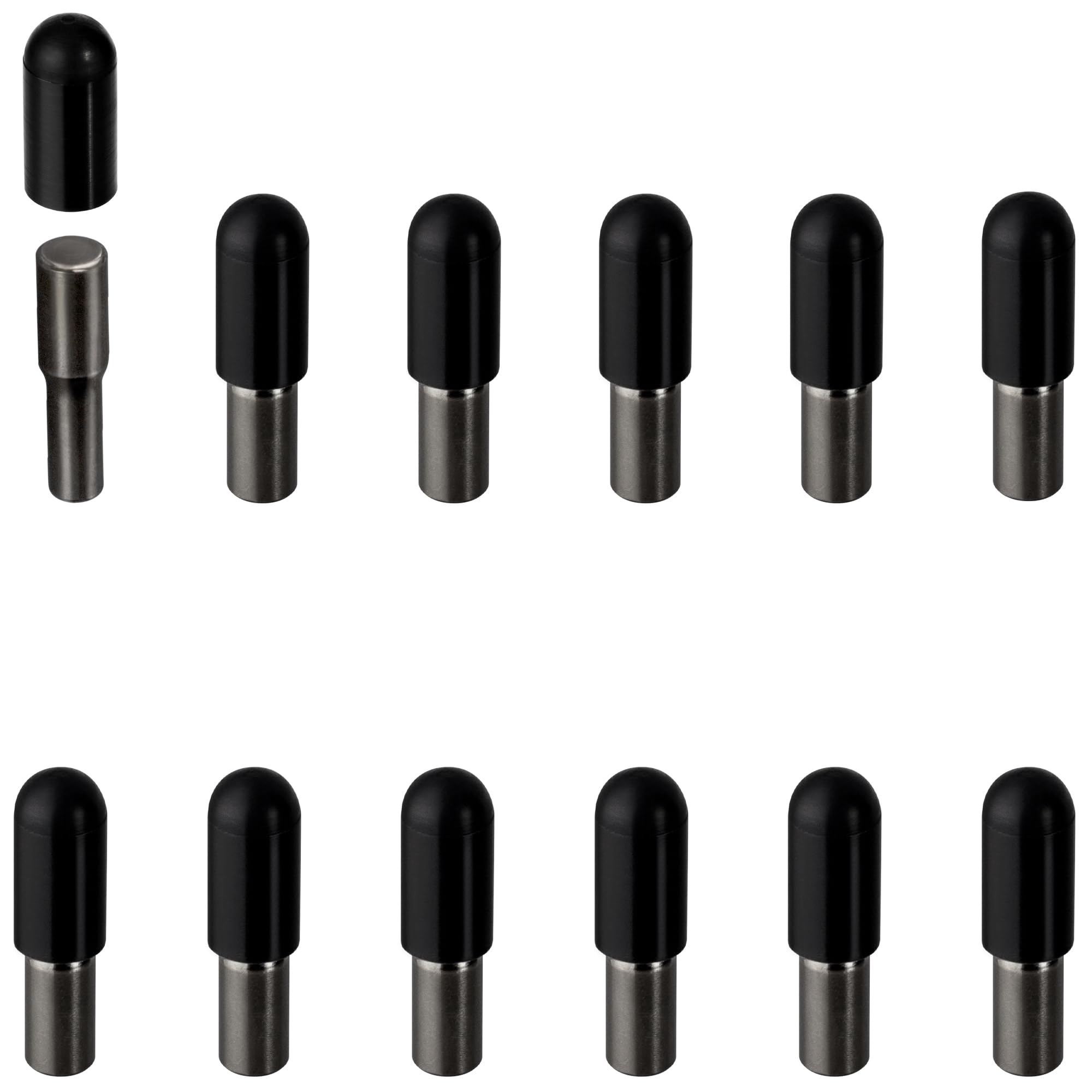 whitesnow 12pcs Metal 1/4 Inch 5mm Shelf Pegs Pins, Black Nickel