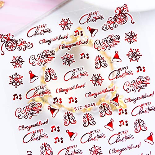 JUSTDOLIFE 18 Sheets Nail Stickers Fashion Decorative Nail Art Decorations for Christmas - Thumbnail 5
