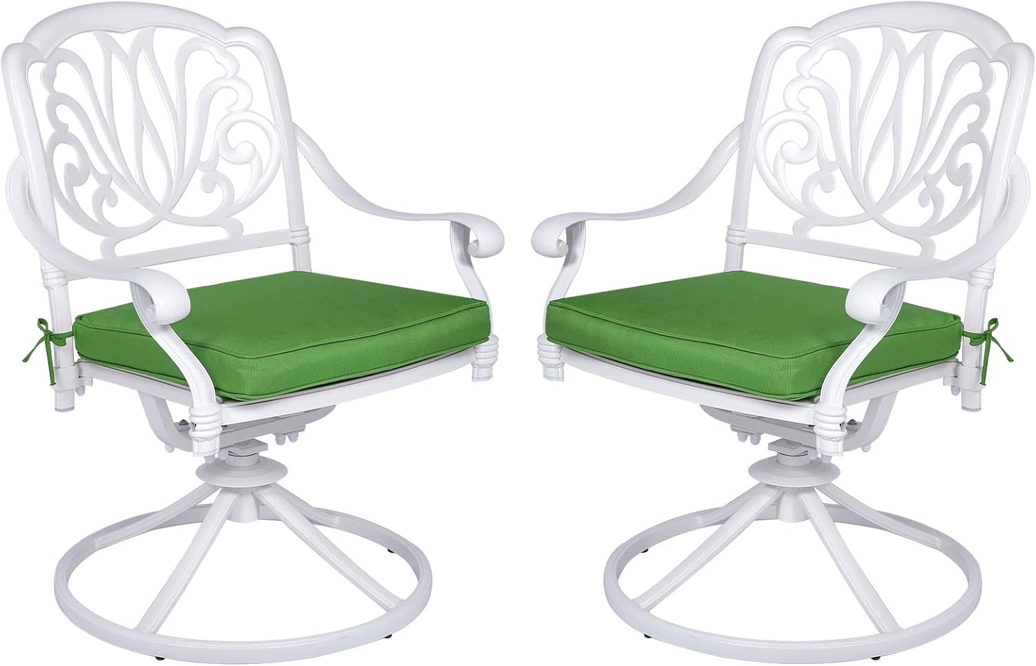 Outdoor Cast Aluminum Dining Chair Set with Cushions