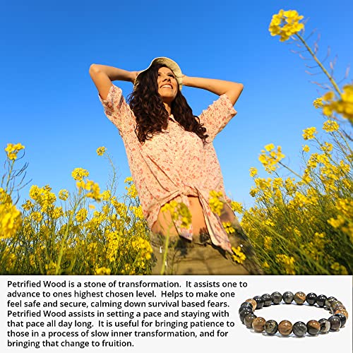 Image of ANAYA AGATE Healing Crystal Bracelet for Women and Men - 8mm Round Beaded Bracelet for Men and Women - Unisex Stretchy Gemstone Bracelet for Healing and Protection