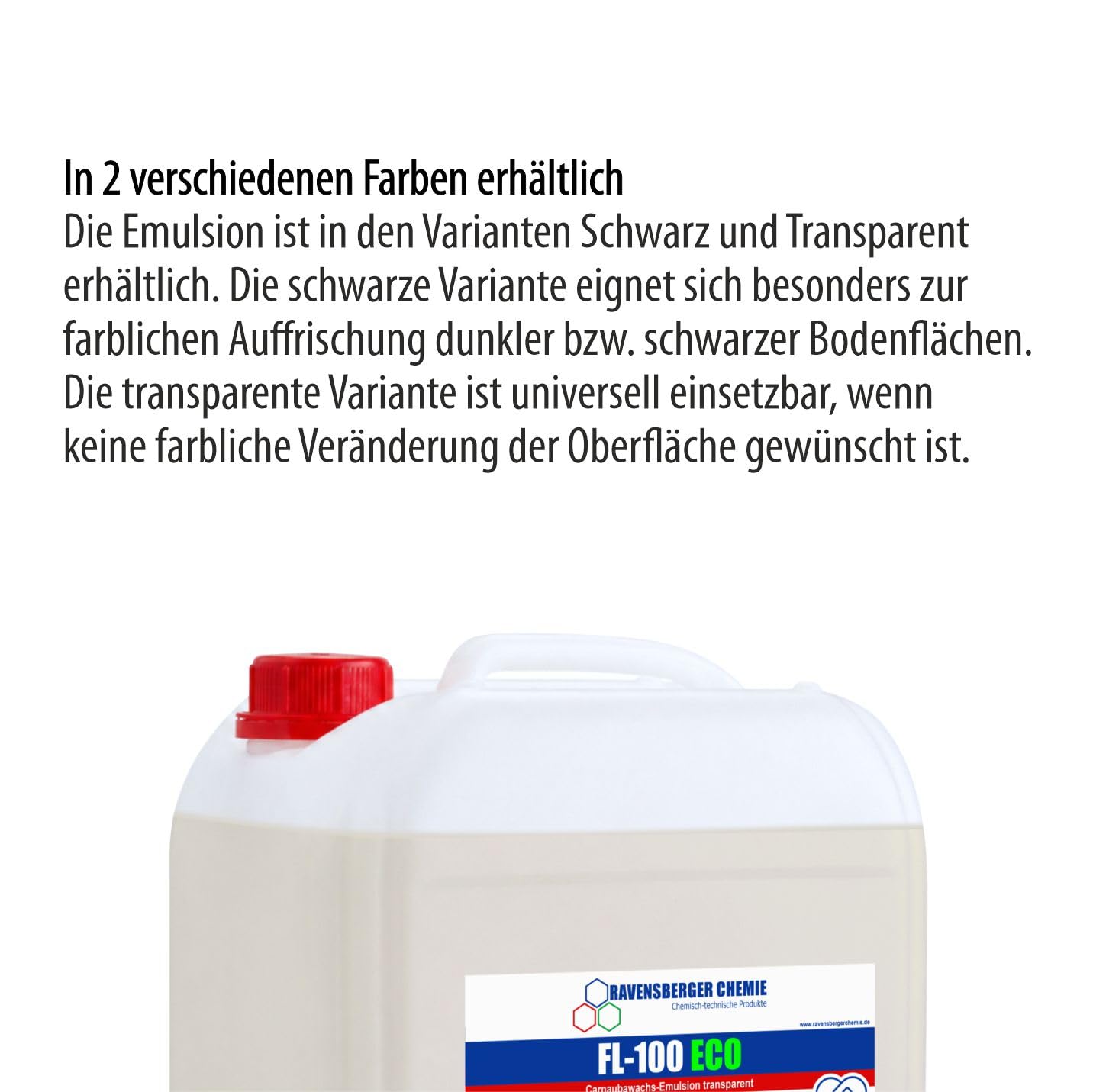 FL-100 ECO Carnaubawachs Emulsion 10 L – wässrige Wachsemulsion zur Bodenpflege, Auffrischung & Pflege geeigneter Industrie-, Werkstatt- & Gewerbeböden (Transparent)