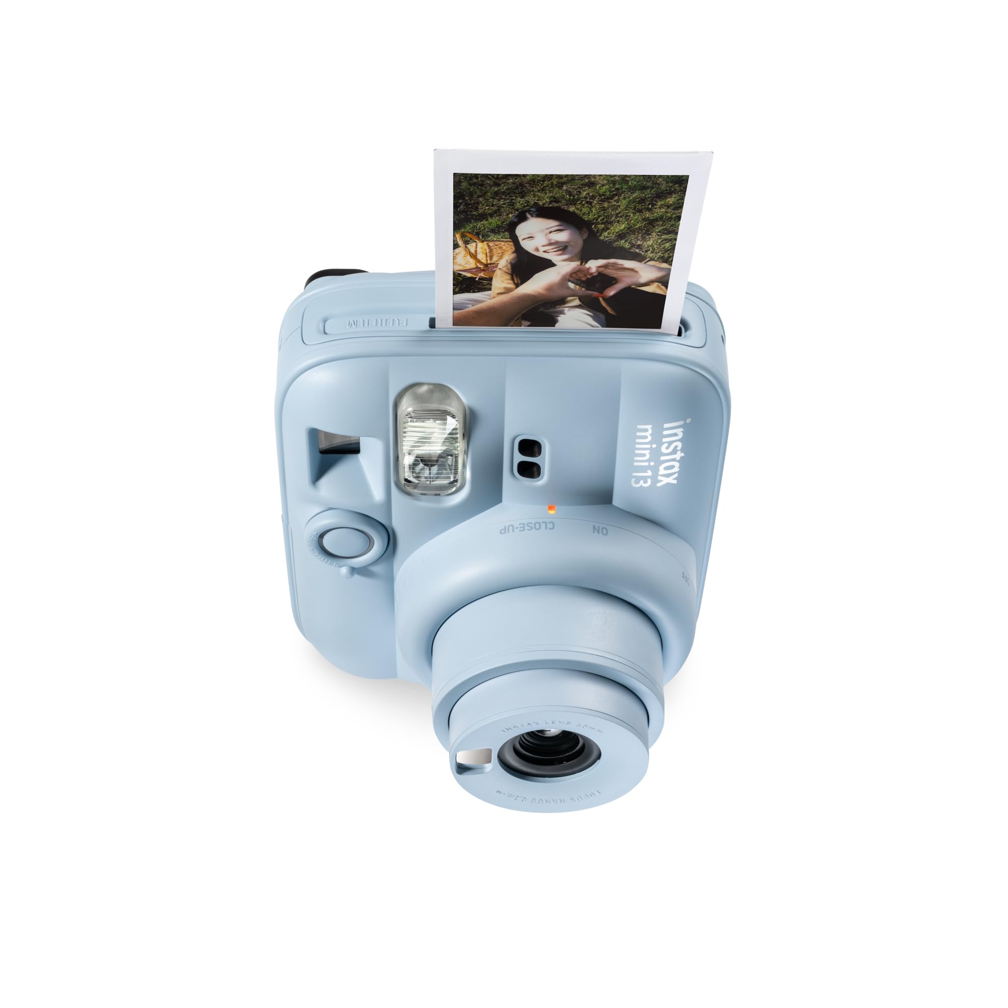 Appareil Photo instantané instax Mini 13 avec Flash Automatique intégré, Miroir pour Selfies intégré, Mode Gros Plan et retardateur, Bleu Glacé