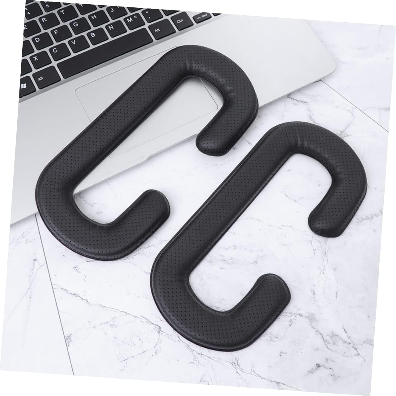 jojofuny 2pcs Vr Eye Mask Cushion Pu Leather Sponge Pads for Vive Comfortable Face Replacement Easy to Clean Eye Pads Random