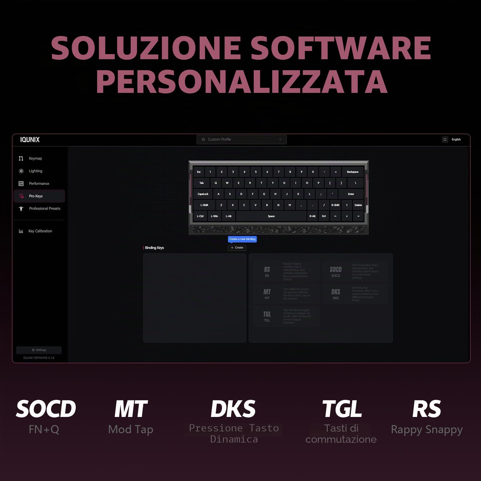 IQUNIX EV63 Tastiera da gioco magnetica effetto Hall 60% | trigger rapido, azionamento regolabile per giocatori FPS, hot swap, SOCD, RGB, custodia completa in alluminio (lama argentata)