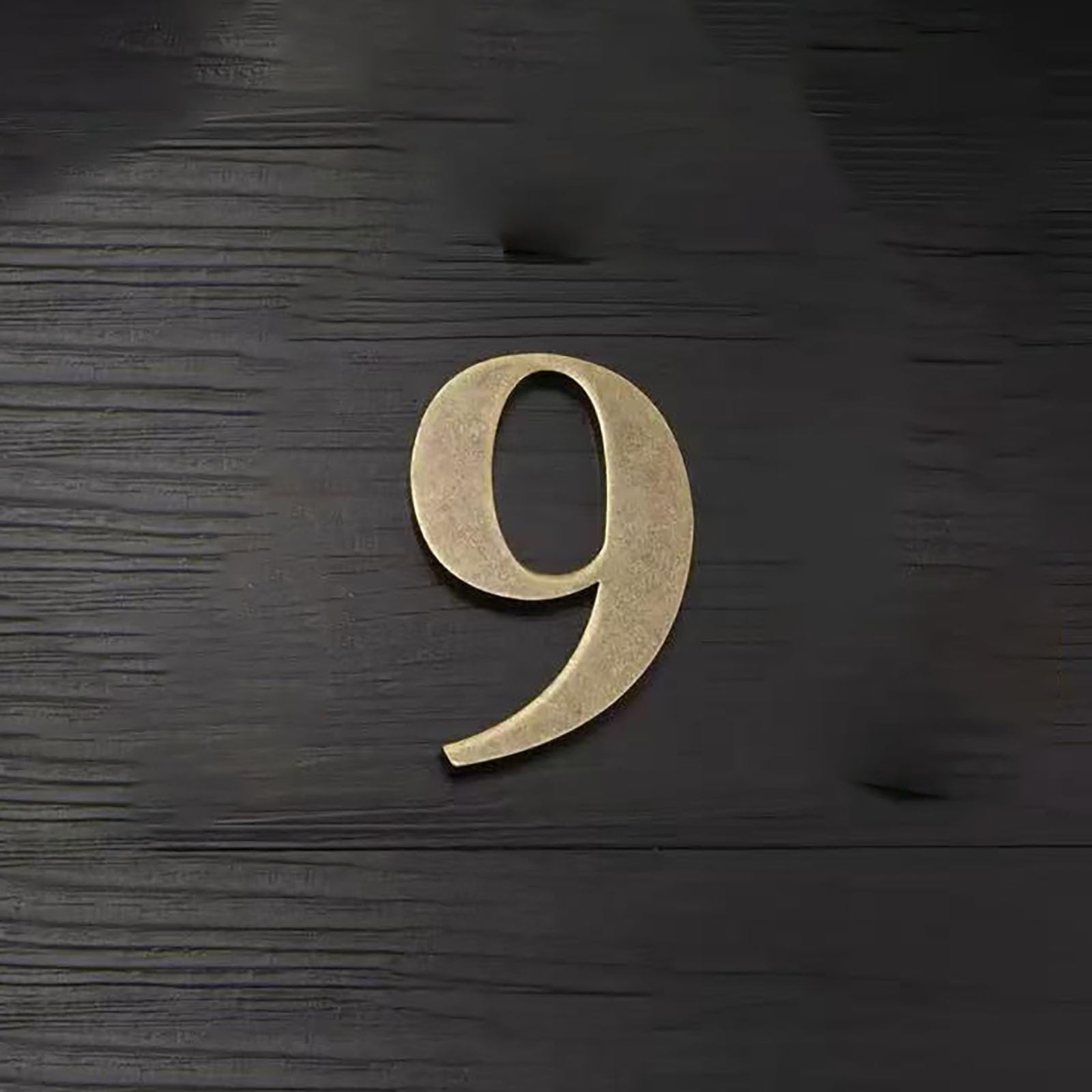 4 Inch Self Adhesive House Numbers Gold/Bronze Door Number Exterior Decorative Stickers Modern Zinc Alloy Address Mailbox Number for Outside Hotel Apartment Yard Cafe Plaque(Bronze 9)