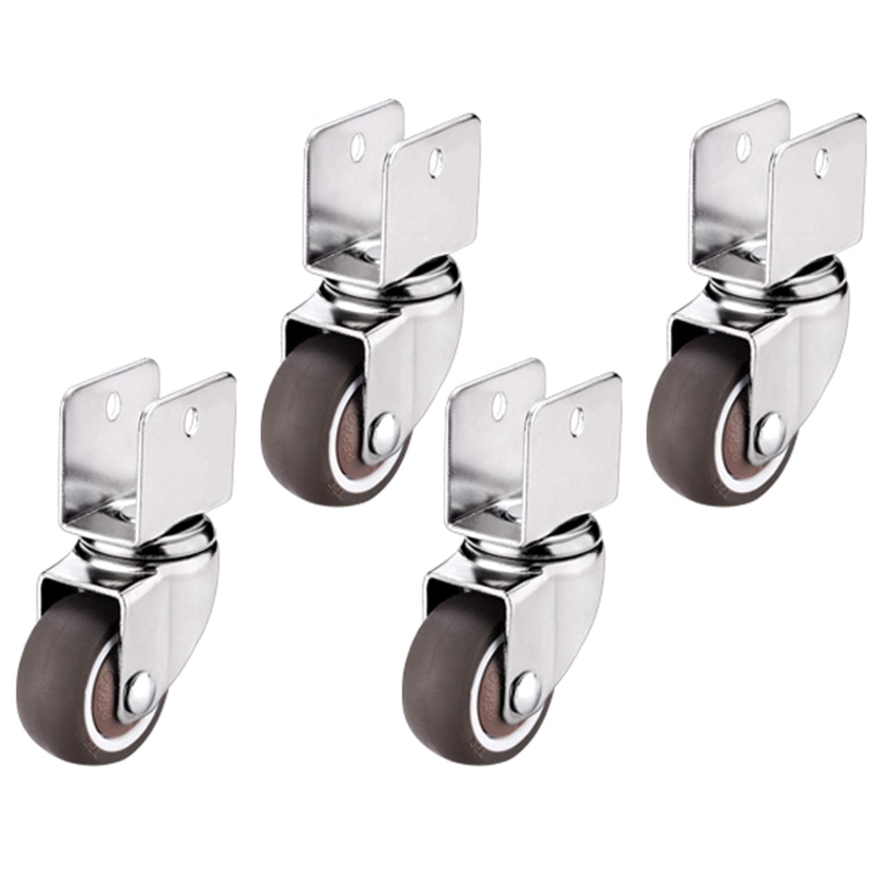 Rotelle Piccole, rotelle per impieghi gravosi, rotelle mobili, rotelle per Passeggino, rotelle per Il Trasporto, 4 Pezzi Design a Forma di U, Rivetto Fisso, 16/18/20/22/25 mm, cusc