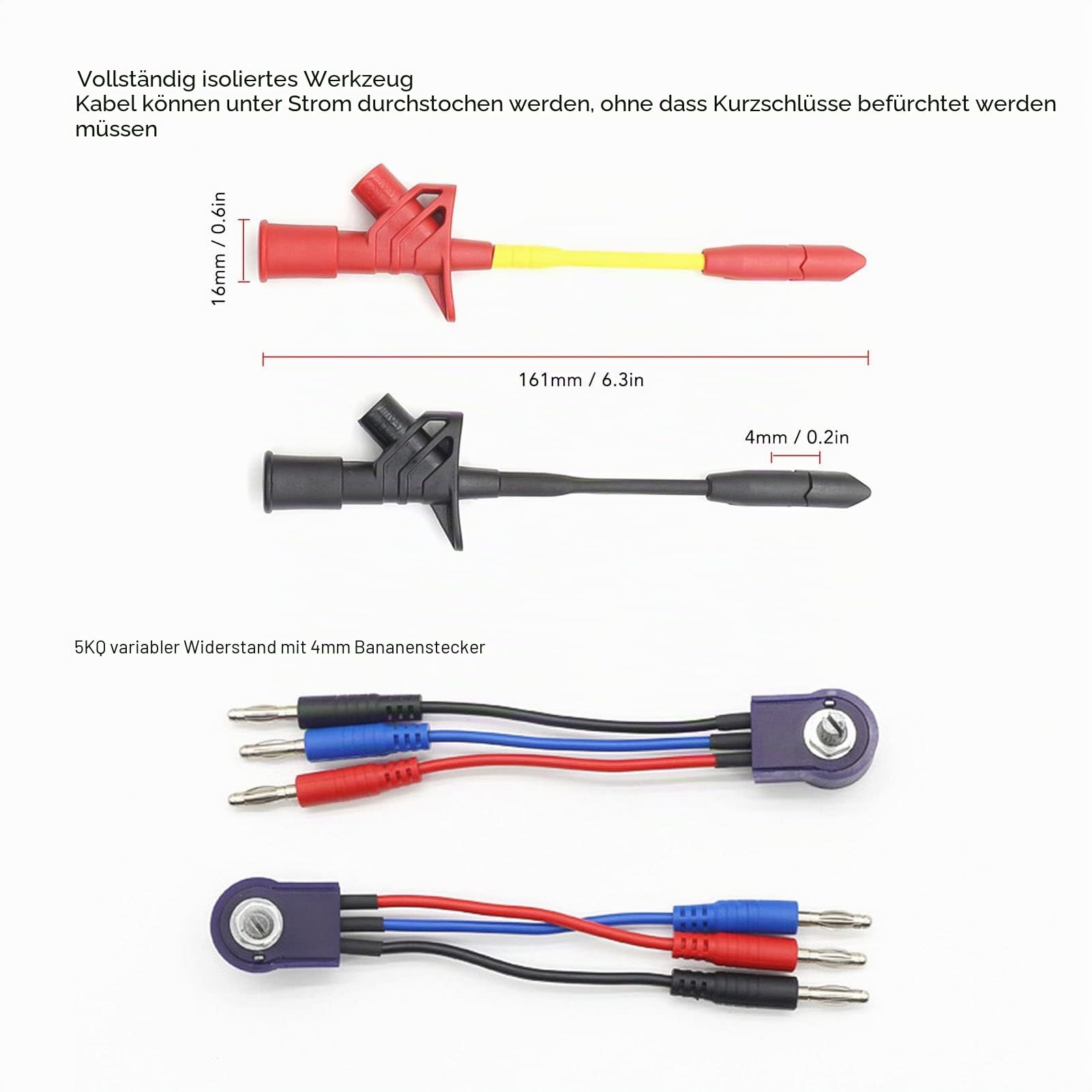 Multimeter Messleitungssatz, Automatische Diagnosewerkzeuge für Kfz mit Sonden und Krokodilklemmen, Schaltkreisprüfung und SRS Test, für Autoreparatur und Elektronik