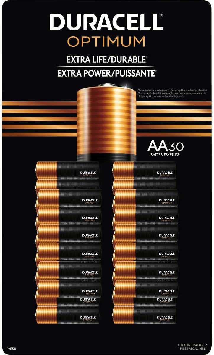 Duracell Optimum AA Batteries | 30 Count Pack | Alkaline AA Battery Ideal for Household and Office Devices