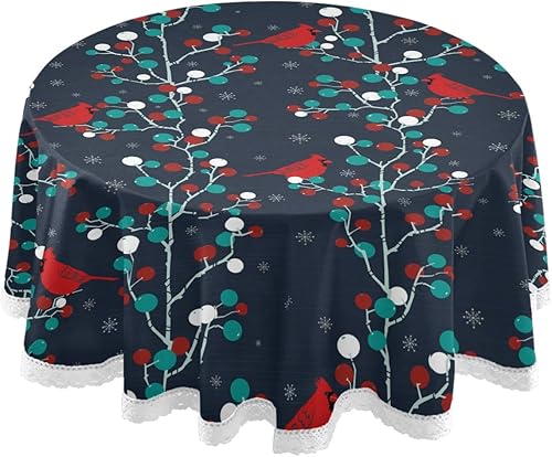 Miniatura 32 de Decoración de mesa para fiesta Gunge negro notas musicales, mantel redondo de poliéster musical retro, mantel redondo de encaje blanco de 60 Notas