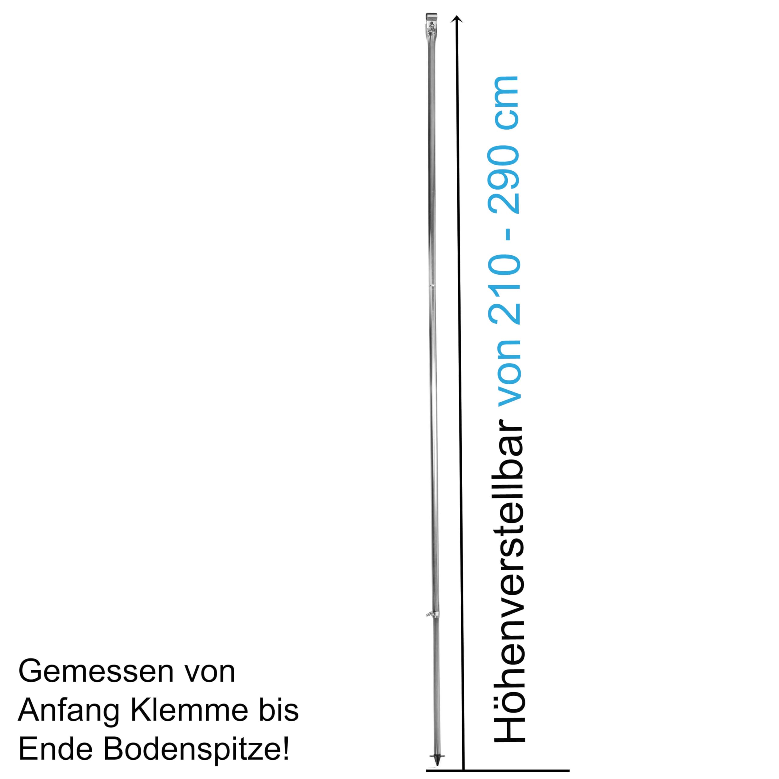 Teleskop Zeltstangen Set - Stahl ZeltstangeVerandastange Dachauflagestange Dachhakenstange Sturmstange