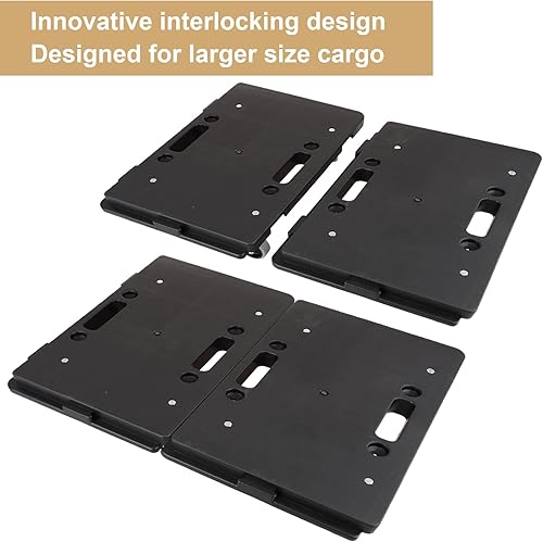 Miniatura 4 de Carro de muebles con ruedas, carrito móvil de 4 ruedas de 16.3 x 11 pulgadas, carrito móvil de 4 ruedas resistente, carrito móvil plano portátil