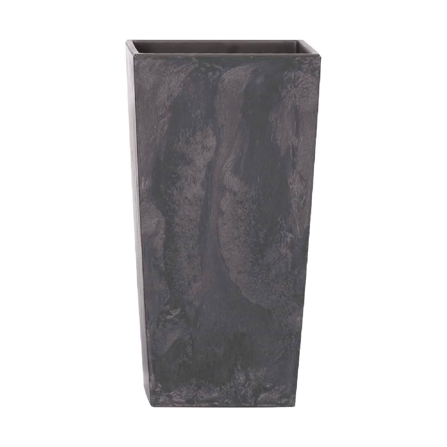 ProsperplastProsper Plast Matte Flower Pot Anthracite Concrete Colour - 19.5cm x 19.5cm x 37.5cm (LWH) 11.4L Capacity Planter Suitable for both Indoor and Outdoor Use