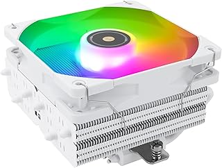 Thermalright SI-100 White ARGB CPUエアクーラ、6×6 mmヒートパイプ、120mm PWM静音ファン付きCPUクーラ、S-FDB V 2.0ベアリング、AGHP 3.0技術、AMD:AM4/AM5/Intel lga1150/1151/1200/1700/1851/2011、PCクーラに適用