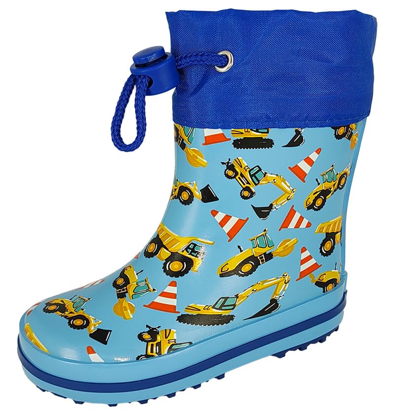 Beck Jungen Minibagger Gummistiefel, Hellblau, 23 EU