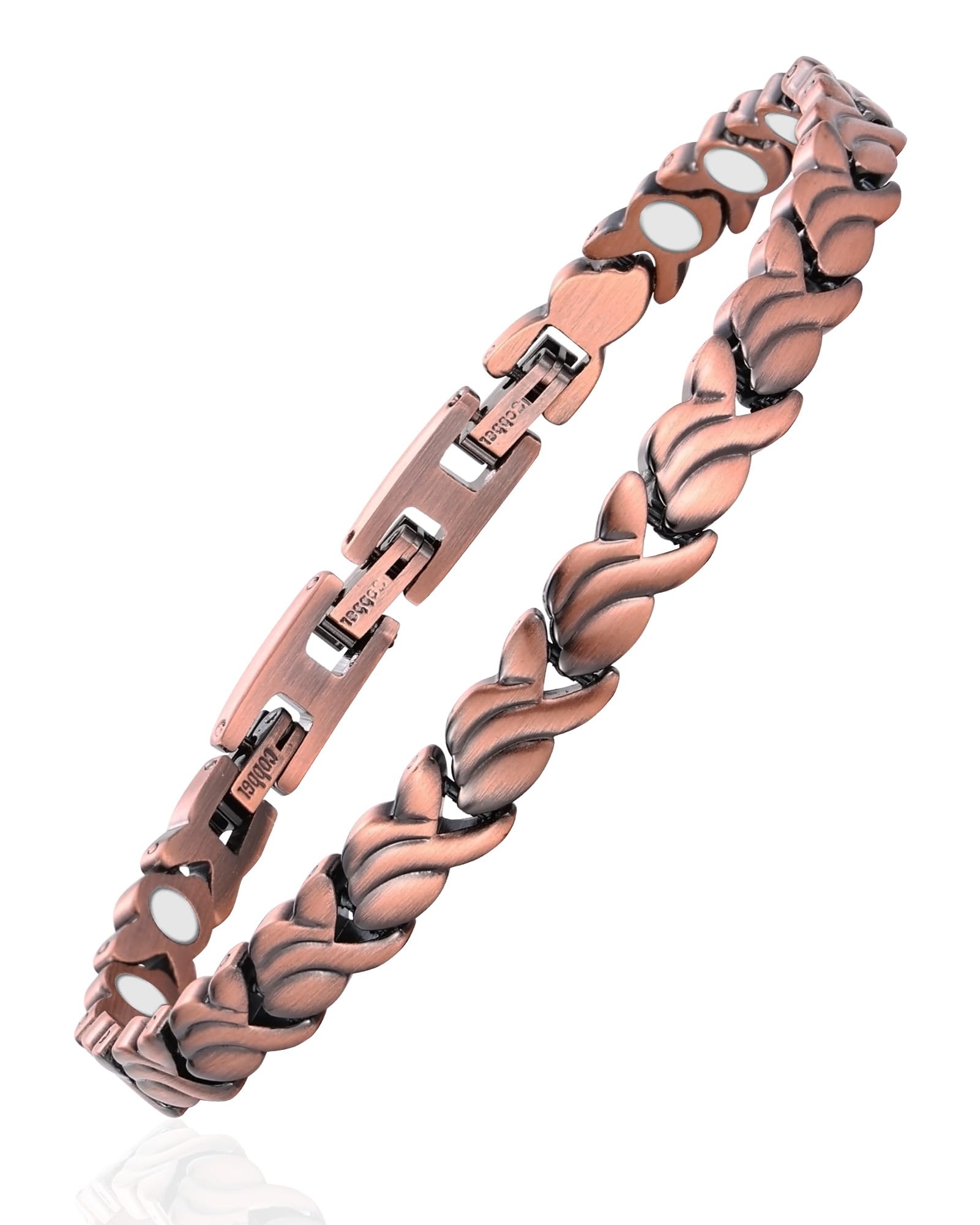MagEnergy Bracelet en cuivre pur pour femme, bijou magnétique réglable avec motif queue de poisson, cadeau élégant à porter au quotidien