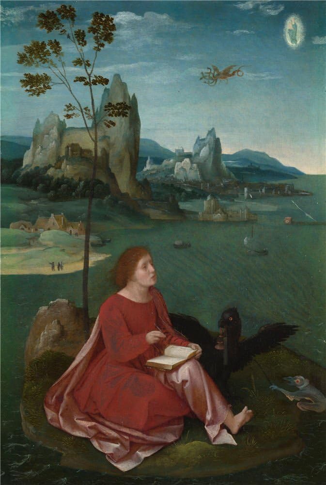 Oil Painting 'Workshop Of The Master Of The Female Half Lengths Saint John On Patmos ' Printing On Polyster Canvas , 30 X 45 Inch / 76 X 113 Cm ,the Best Gym Decor And Home Decor And Gifts Is This Replica Art DecorativeCanvas Prints