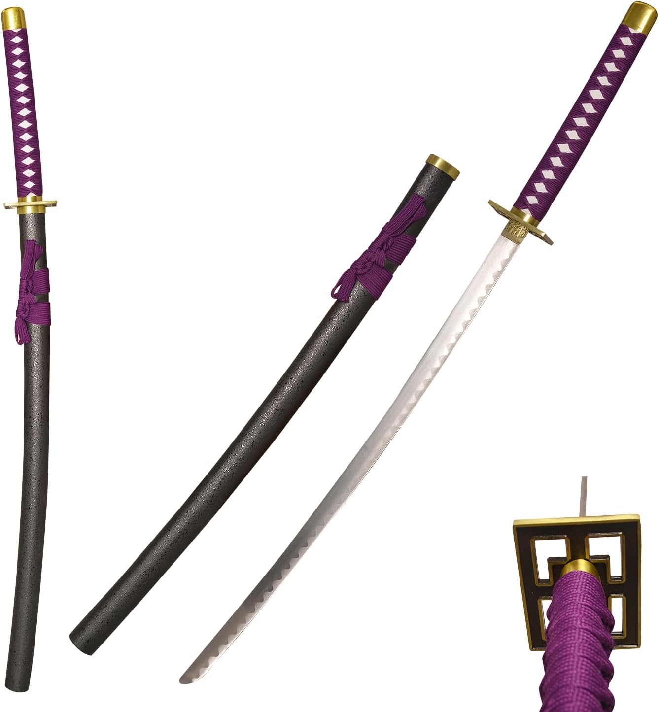 40.9" Metal Carbon Steel Anime Katana Kuchiki Byakuya's Senbonzakura Samurai Sword for Cosplay, Collection A-Purple