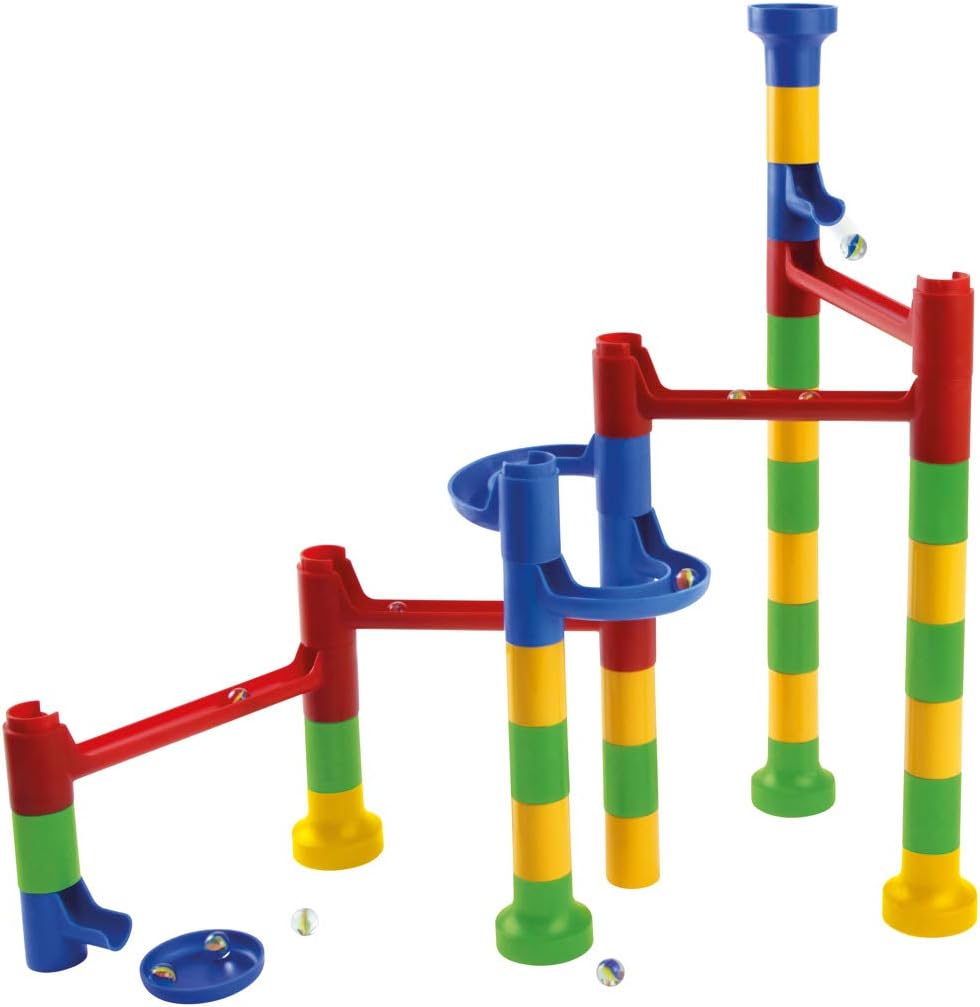 Lena 65289 Cascade Marble Run Building Kit with 32 Railing Elements, 2