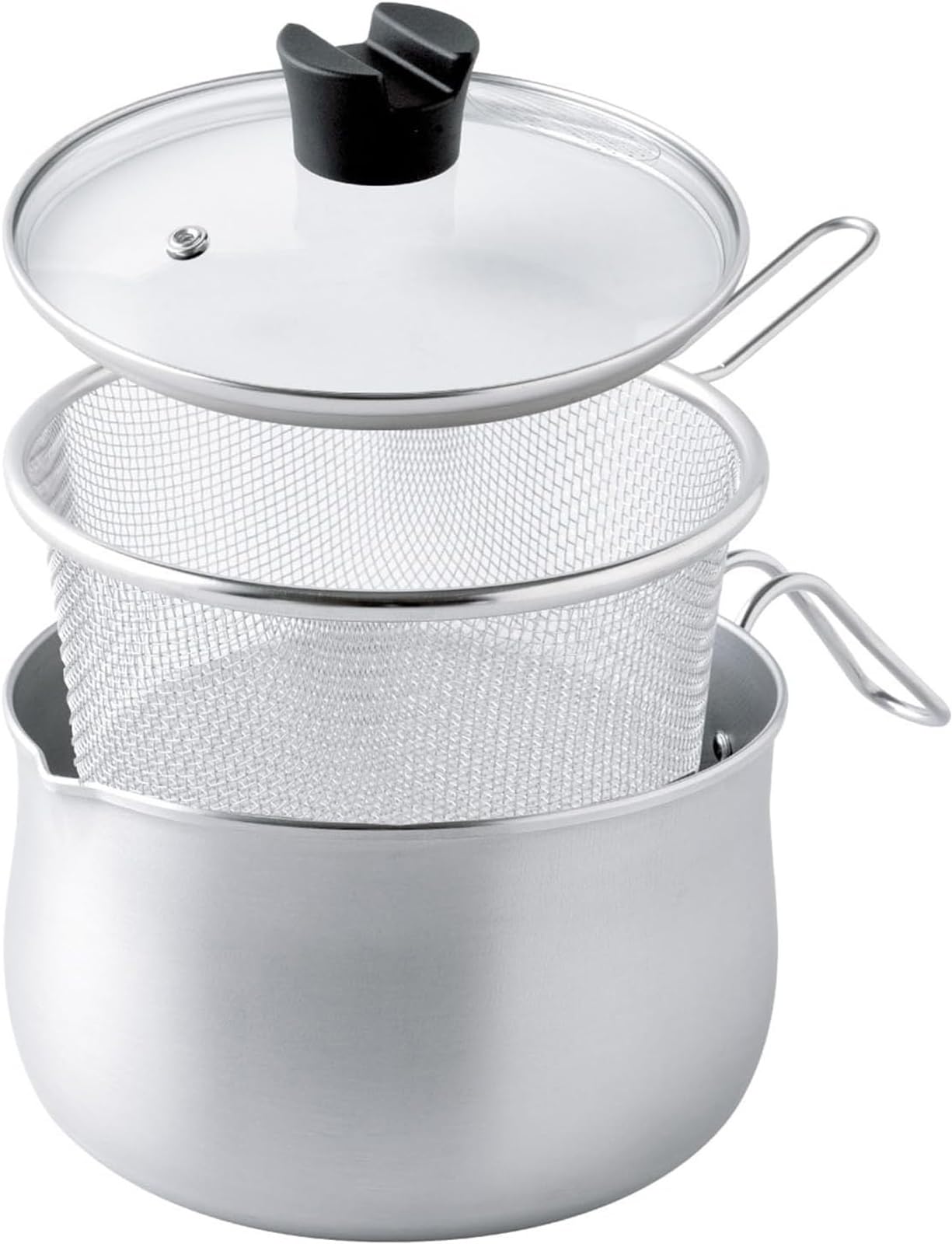 マルチスモークレスグリルガラス蓋付きアルミ鍋 20cm2点セット マルチ