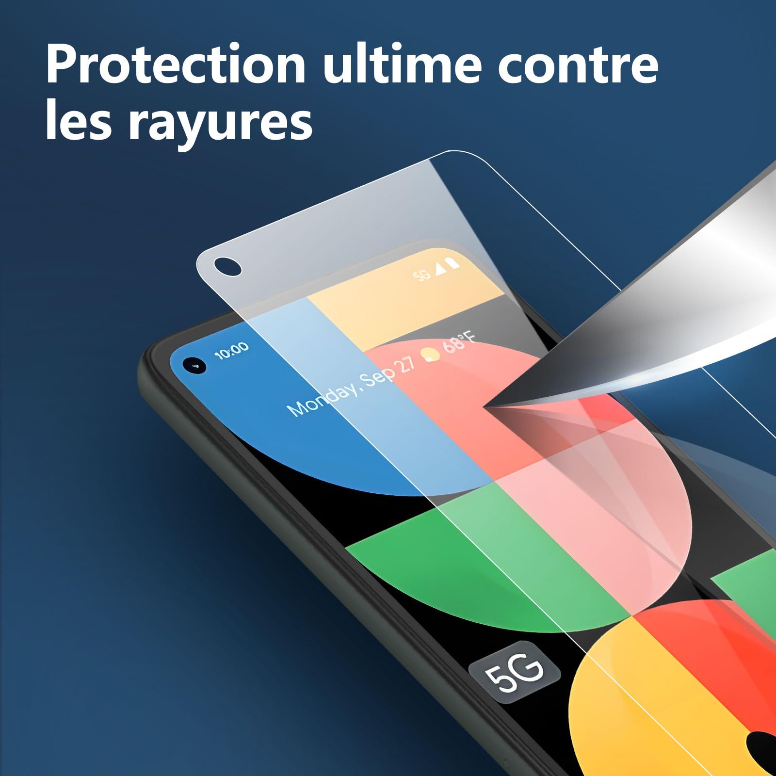 Coque Gel Transparente + 2 Protections écran Verre Pour Google Pixel 5A 5G
