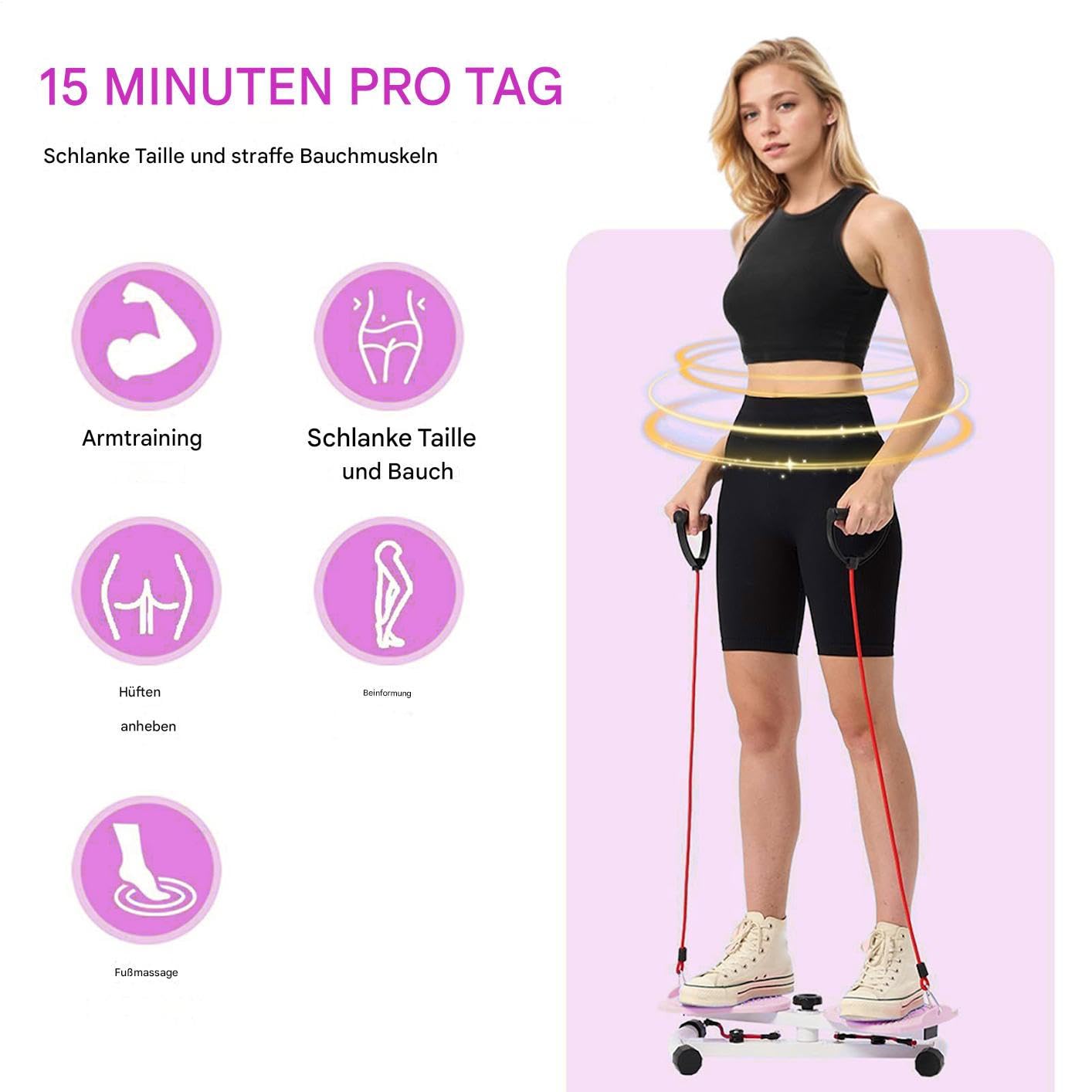 Waist Twisting Disc, Waist Sculptor Machine, Twist Workout Machine Training Taille Twisting Board with Bandings, Fitness Attrezzature per il fitness Risparmio di spazio per palestra