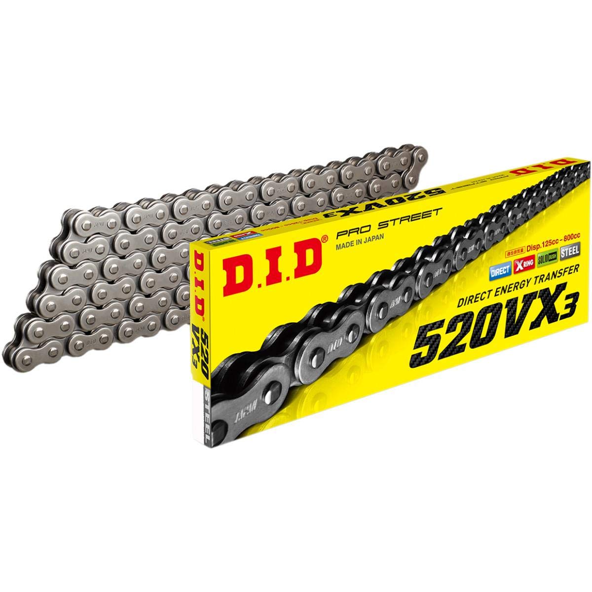D.I.D 520VX3X98FB 520VX3 Professional O-Ring Series Chain - 98 Links - Natural