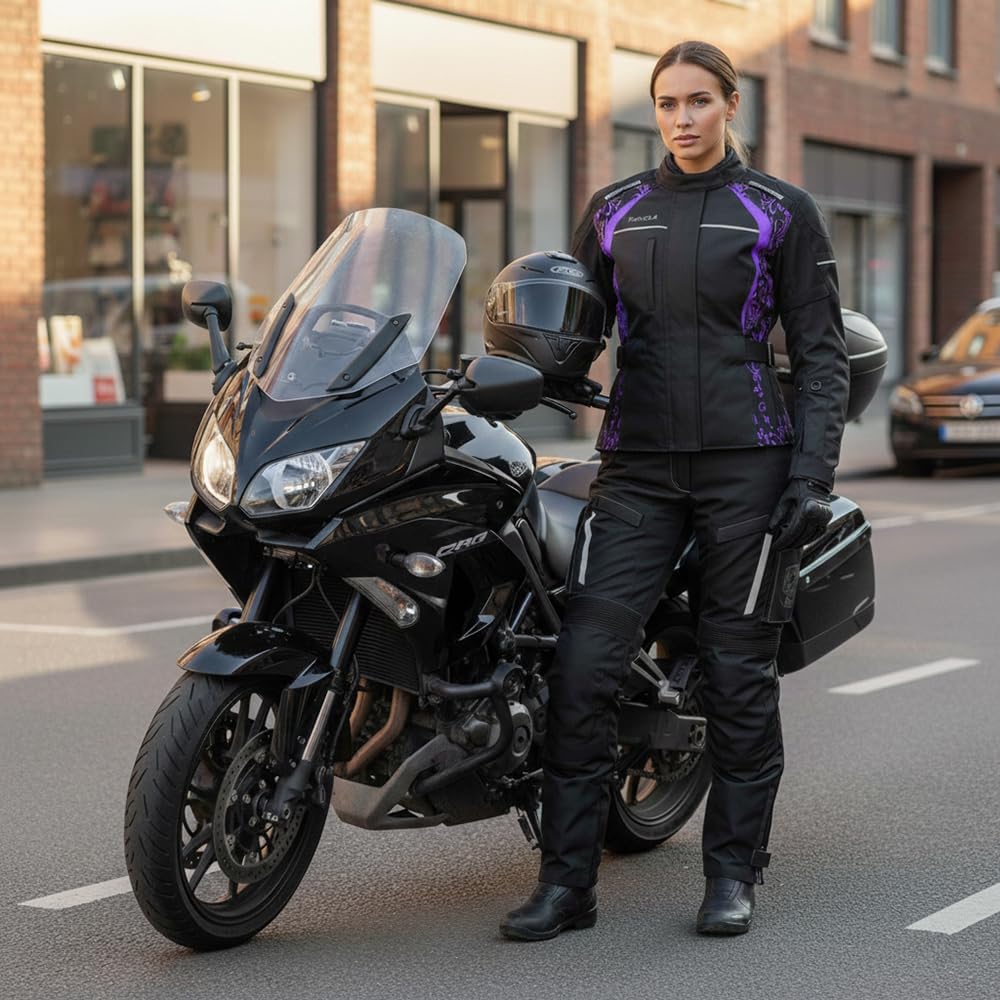 Motorcycle Jacket for Womens Impact Armored All Weather Enduro Dual Sports Touring Motorbike Ladies Jackets - Image 2