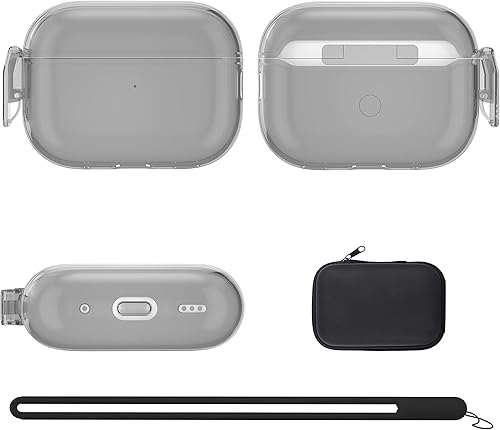 Miniatura 7 de Valkit Funda compatible con Airpods Pro 2 transparente con cerradura a prueba de golpes AirPods Pro de 21 generación funda protectora suave y