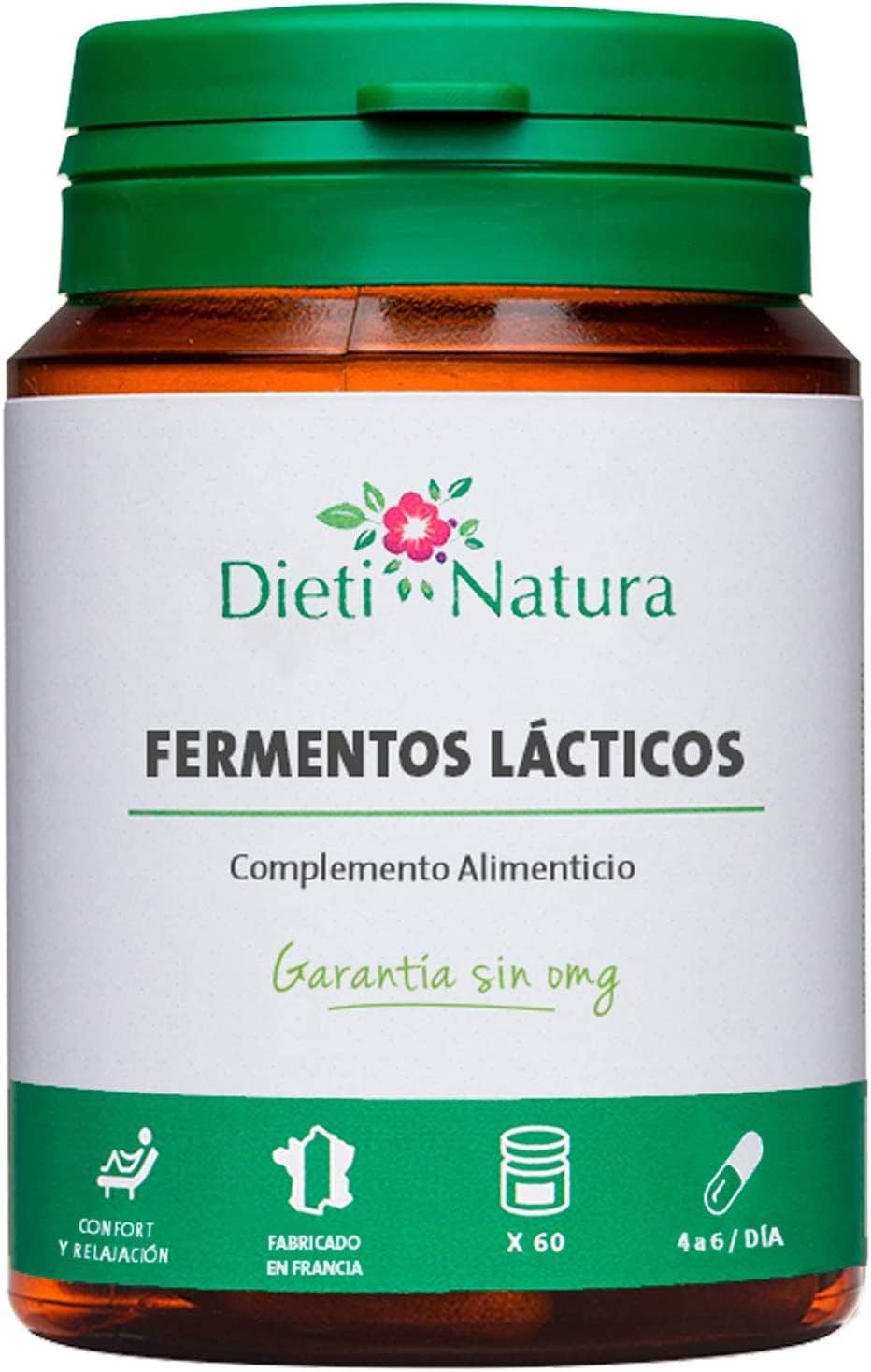 Fermentos Lácticos 200 cápsulas de Dieti Natura. Equilibrio de la flora intestinal [Fabricado en