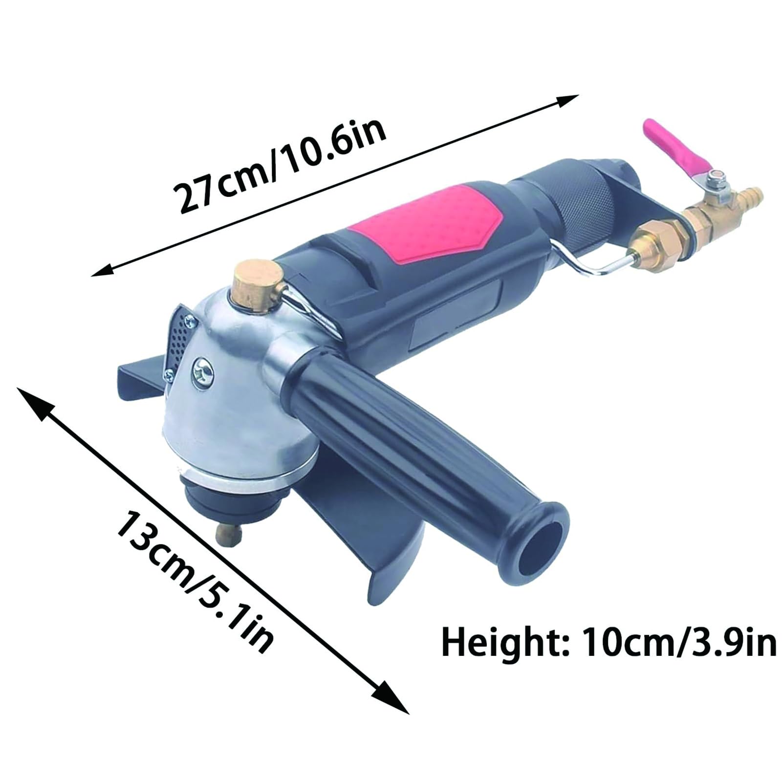 Pulidora húmeda de 125 mm, amoladora angular neumática, 5500 rpm, máquina de corte y pulido alimentada por agua para granito, mármol, hormigón y metal