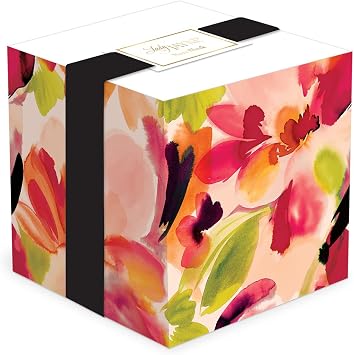 Lady Jayne Note Cube, Desk Essentials for Women - Large Desktop Note Block with 800 Sheets and Printed Sides - 4 x 4 Hazy Florals (80868)