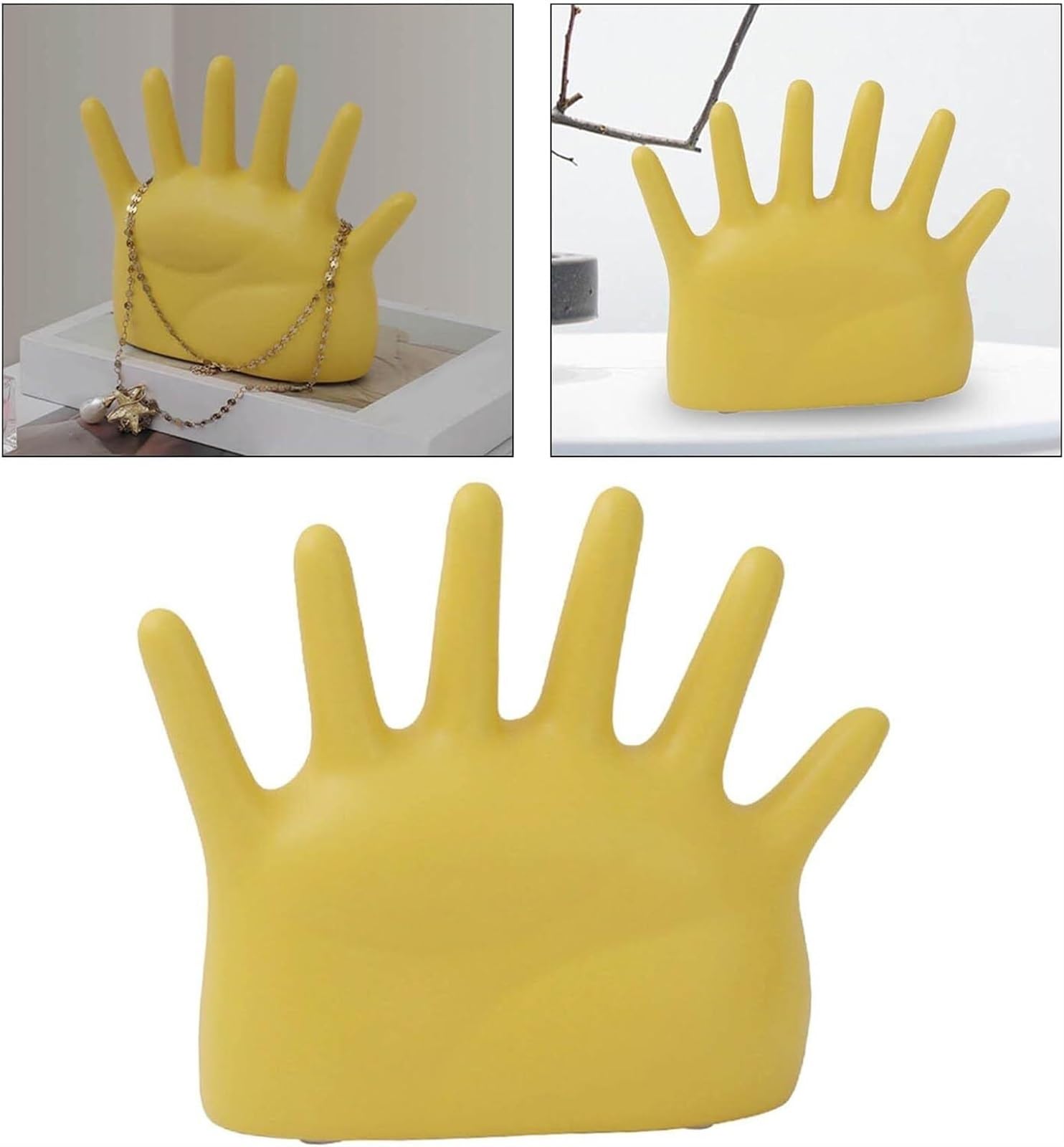 Stojak na Biżuterię do Salonu Stojak Na Biżuterię, Stojak Na Bransoletki, Ceramiczny Ozdobny Stojak Na Pierścienie, Stojak na Biżuterię Lekki(Yellow)