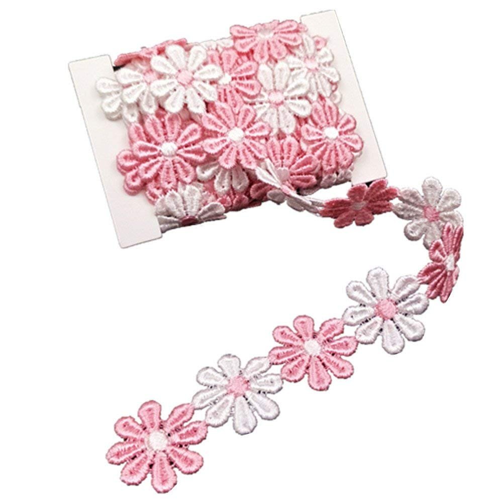 YEQIN 3 Yard Daisy Flower Sun Flower Decorating Lace and Trims for Sewing and Craft Projects (style7) — image 1
