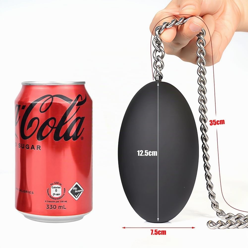 SXOVO Plug Anal Liquido Silicona Negro Butt Plugs con Cadena Metálica Masturbador Entrenador Anal Estimulador Próstata Punto G Masajeador Juguete Sexual para Mujeres Hombres y Parejas (M)