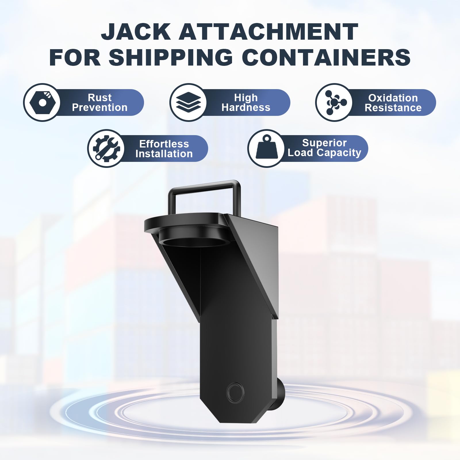 SALUINOKI 2 Pack Upgraded Shipping Container Jack Lug Lifter Heavy Duty with Handle and Limiter, Container Leveler Booster Black